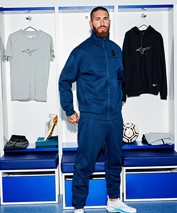 Sergio Ramos with Navy blue track jacket and track pants SR